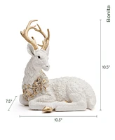 Fitz and Floyd Bonita Resting Deer Figurine, 10.5-inch