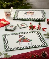 Christmas Tree Black and White Placemat and Coaster Set