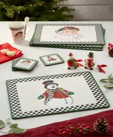 Spode Christmas Tree Black & White Placemat and Coaster Set