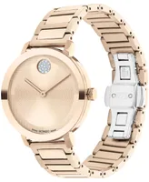 Movado Women's Bold Evolution 2.0 Swiss Quartz Ionic Plated Carnation Gold-Tone Steel Watch 34mm - Rose Gold