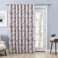 Ricardo Mystic Garden Floral Blackout Grommet Patio Curtain Panel w/Wand 104"W x 84"L