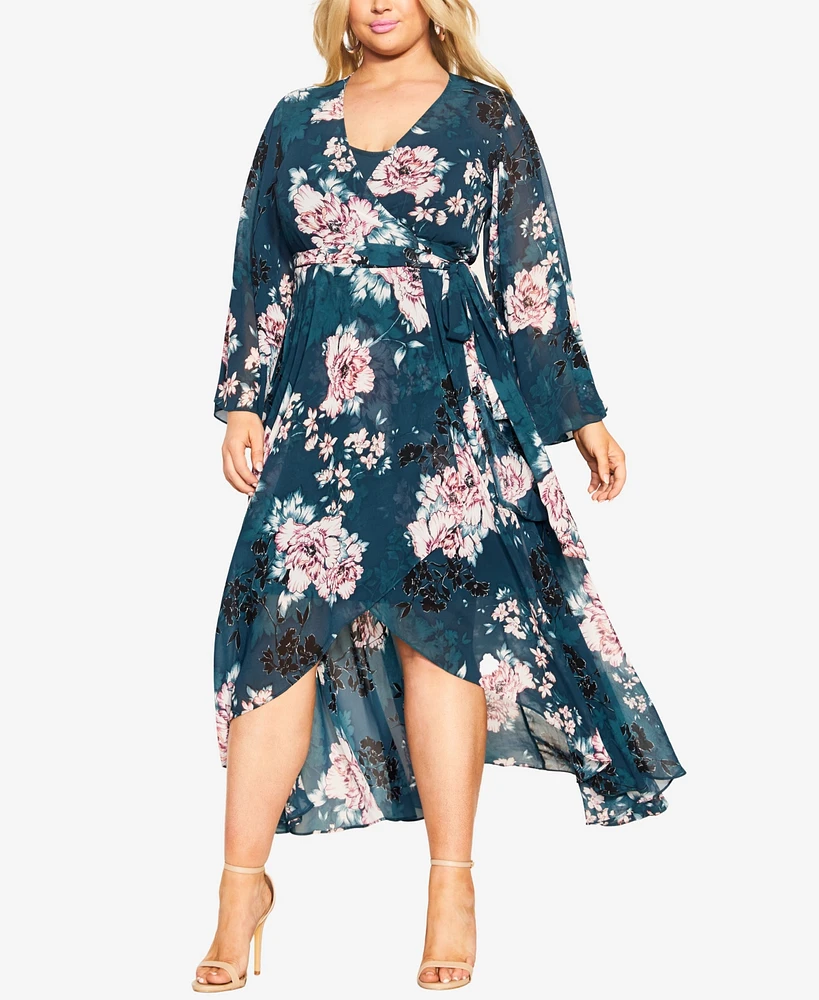 City Chic Plus Jade Blossom Maxi Dress