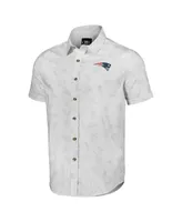 Men's Nfl x Darius Rucker Collection by Fanatics White New England Patriots Woven Short Sleeve Button Up Shirt