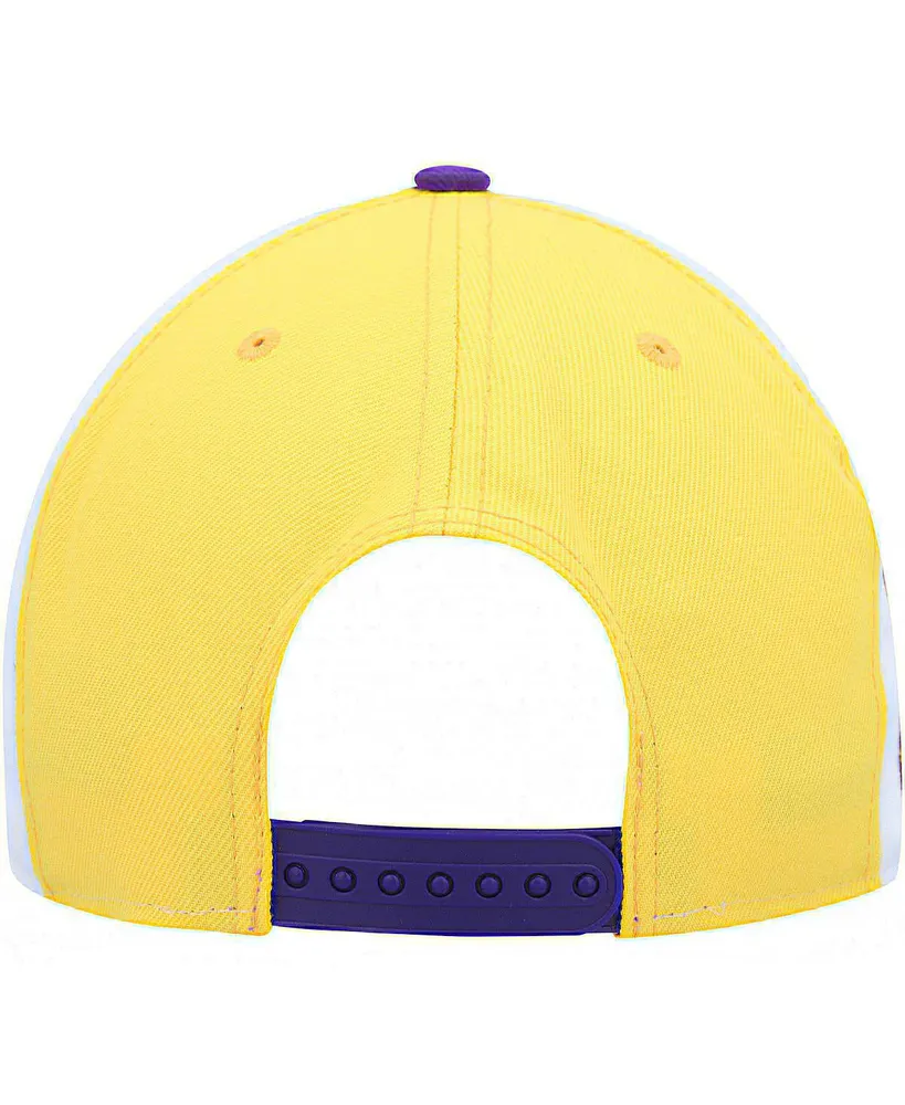 Men's New Era Purple Los Angeles Lakers Pop Panels 9FIFTY Snapback Hat