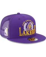 Men's New Era Purple Los Angeles Lakers Bold Laurels 9FIFTY Snapback Hat