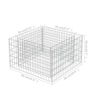 vidaXL Gabion Raised Bed Galvanized Steel 35.4"x35.4"x19.7"