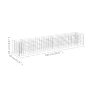 Gabion Raised Bed Galvanized Steel 70.9"x11.8"x11.8"