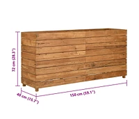 Raised Bed 59.1"x15.7"x28.3" Recycled Teak Wood and Steel
