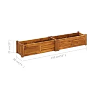 vidaXL Garden Raised Bed Acacia Wood 59"x11.8"x9.8"