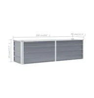 Garden Raised Bed Galvanized Steel 63"x15.7"x17.7" Gray
