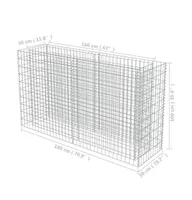 vidaXL Gabion Raised Bed Galvanized Steel 70.9"x19.7"x39.4"