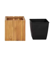 vidaXL Garden Raised Bed Pot 17.1"x17.1"x17.3" Solid Acacia Wood