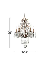 Vienna Full Spectrum Jolie Bronze Small Chandelier Lighting 19 1/2" Wide French Country Crystal Beaded 5-Light Fixture for Dining Room House Foyer Ent