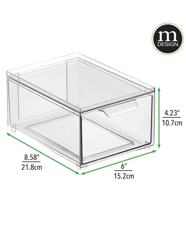 MDesign Stacking Plastic Storage Kitchen Pantry Bin - 2 Pull-Out