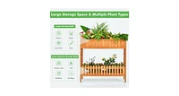 2-Tier Raised Garden Bed Elevated Wood Planter Box for Vegetable Flower Herb