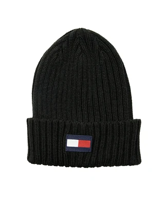 Tommy Hilfiger Men's Solid Shaker Cuff Hat with Ghost Patch