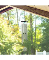 36" Long Wooden Top Wind Chime with Leaf Print Tube