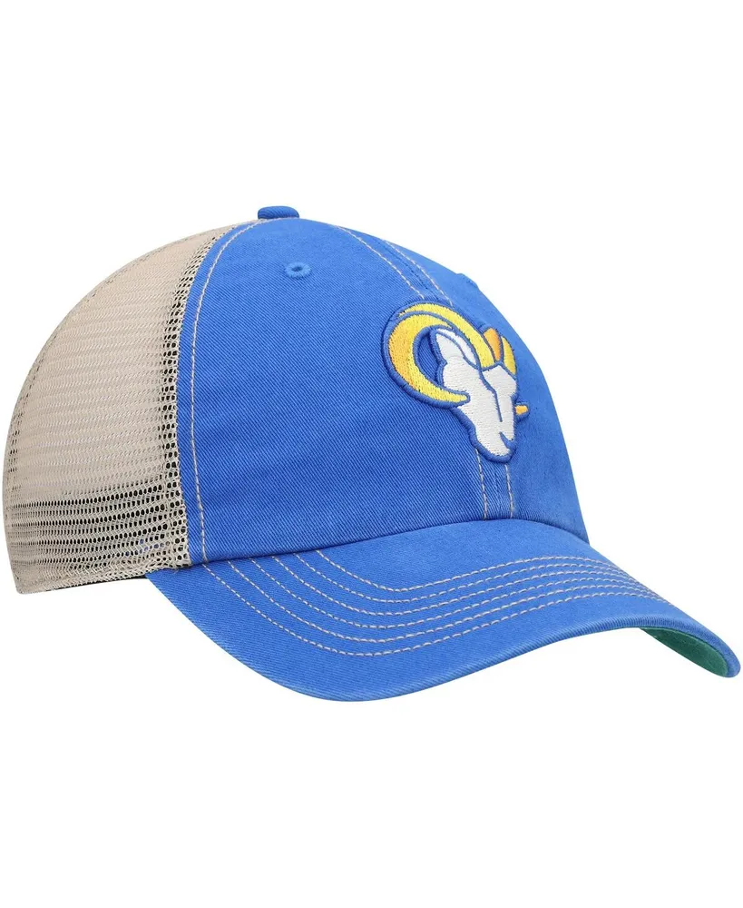 Men's '47 Brand Royal, Natural Los Angeles Rams Head Trawler Trucker Clean Up Snapback Hat