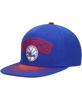 Men's Mitchell & Ness Blue Philadelphia 76ers Hardwood Classics Energy Re-Take Speckle Brim Snapback Hat