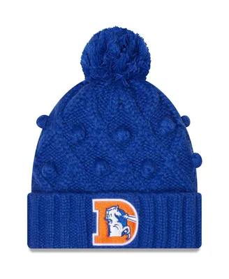 Women's New Era Royal Denver Broncos Toasty Cuffed Knit Hat with Pom