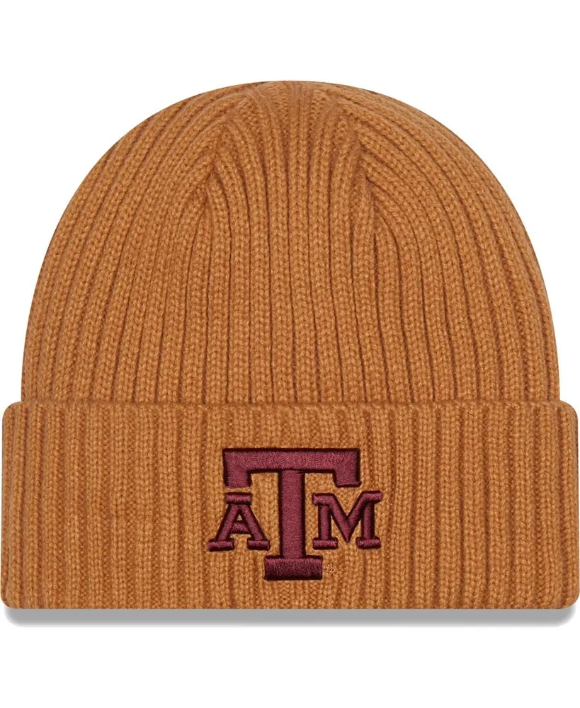 Men's New Era Light Brown Texas A&M Aggies Core Classic Cuffed Knit Hat