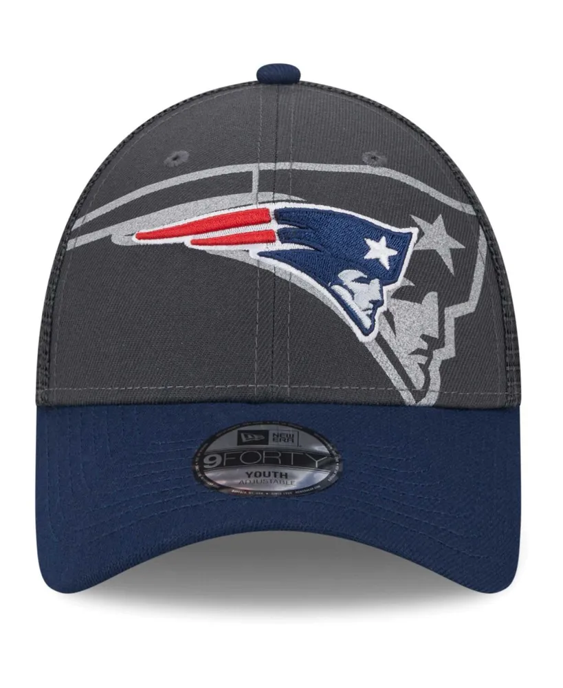 Big Boys and Girls New Era Graphite New England Patriots Reflect 9FORTY Adjustable Hat