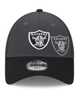 Big Boys and Girls New Era Graphite Las Vegas Raiders Reflect 9FORTY Adjustable Hat