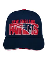 Big Boys and Girls Navy New England Patriots On Trend Precurved A-Frame Snapback Hat