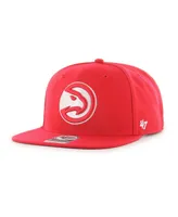 Men's '47 Brand Red Atlanta Hawks Sure Shot Captain Snapback Hat