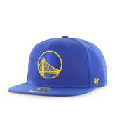 Men's '47 Brand Royal Golden State Warriors Sure Shot Captain Snapback Hat