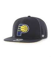 Men's '47 Brand Navy Indiana Pacers Sure Shot Captain Snapback Hat