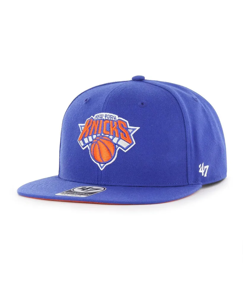 Men's '47 Brand Blue New York Knicks Sure Shot Captain Snapback Hat