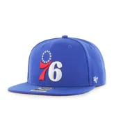 Men's '47 Brand Royal Philadelphia 76ers Sure Shot Captain Snapback Hat