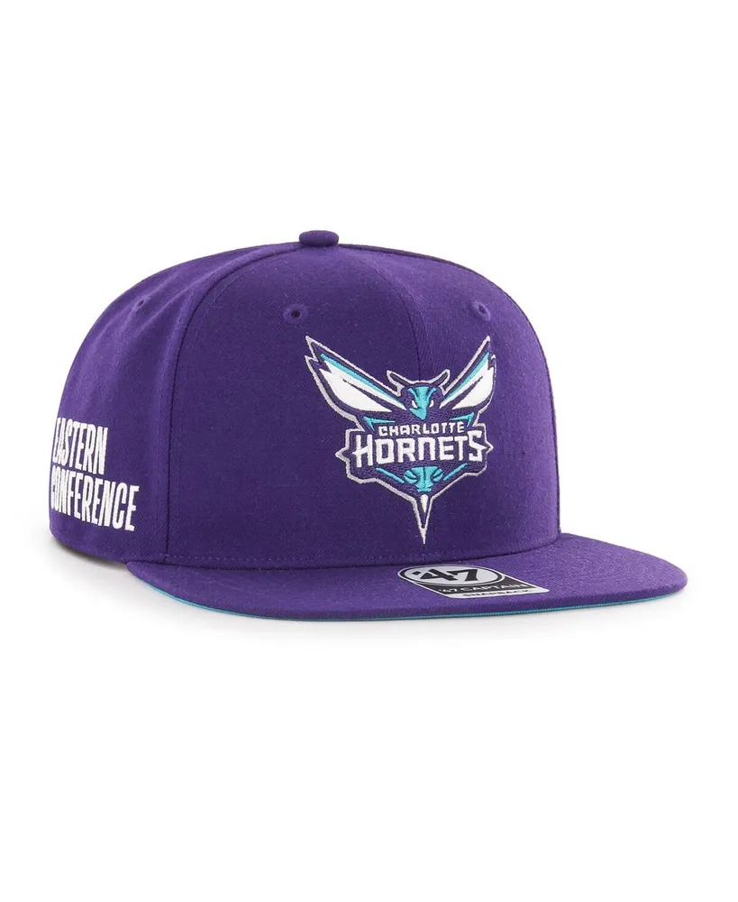Men's '47 Brand Purple Charlotte Hornets Sure Shot Captain Snapback Hat