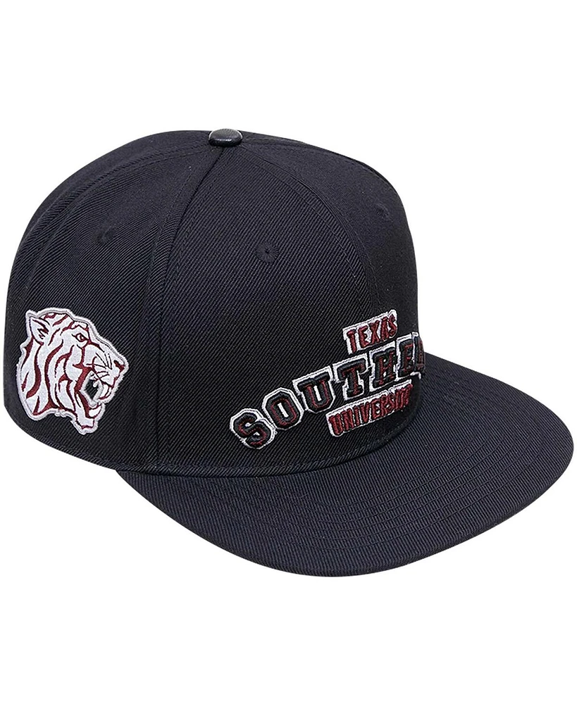 Men's Pro Standard Black Texas Southern Tigers Arch Over Logo Evergreen Snapback Hat