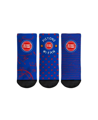 Toddler Boys and Girls Rock Em Socks Detroit Pistons #1 Fan 3-Pack Crew Socks Set