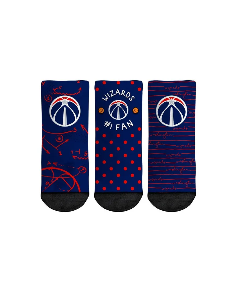 Toddler Boys and Girls Rock Em Socks Washington Wizards #1 Fan 3-Pack Crew Socks Set