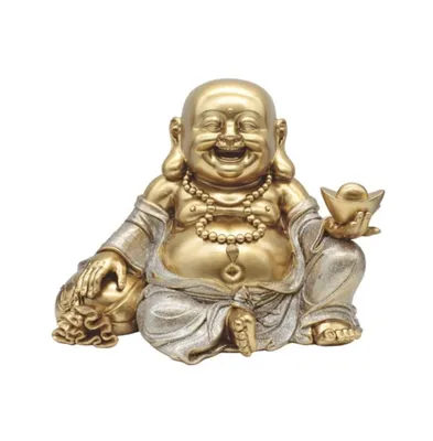 Fc Design 11"W Gold and Silver Maitreya Buddha Holding Gold Ingot and Money Sack Statue Feng Shui Decoration Religious Figurine Home Decor Perfect Gif