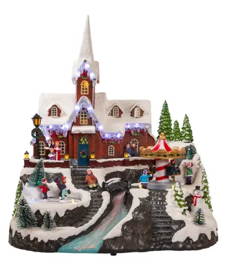 Kurt Adler 15" Lighted Musical Church Christmas Village