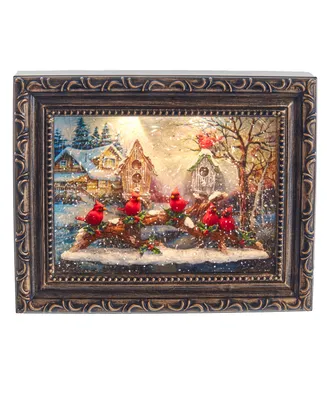 Kurt Adler 7.75" Battery-Operated Musical Water Cardinals Frame