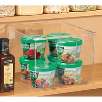 mDesign Plastic Kitchen Pantry Storage Organizer Container Bin - 2 Pack - Clear