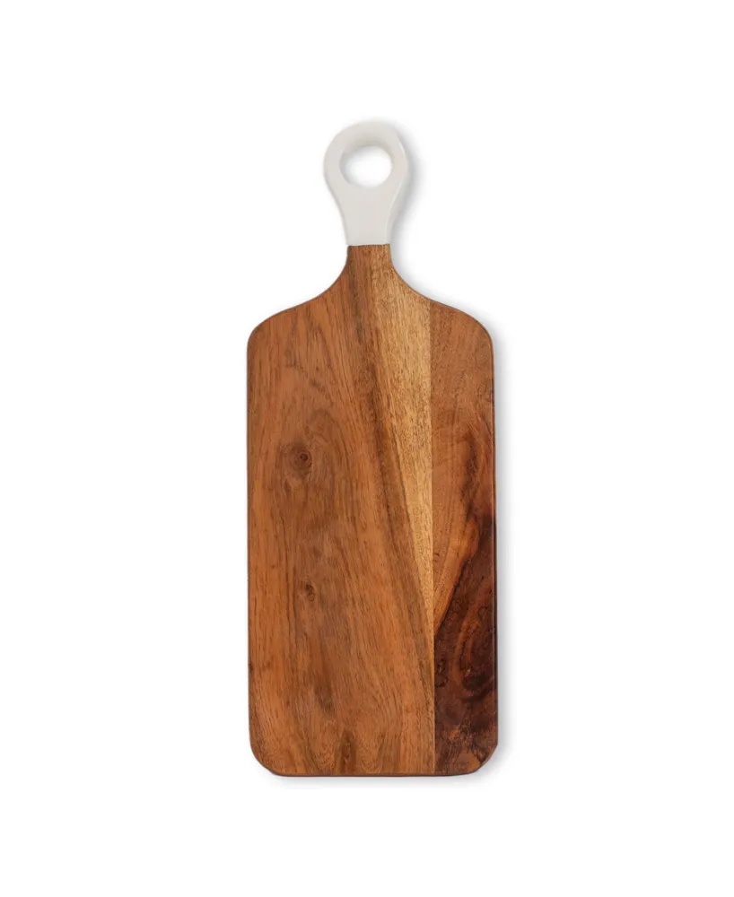 Jeanne Fitz Wood Plus White Collection Acacia Wood Rectangle Charcuterie Board