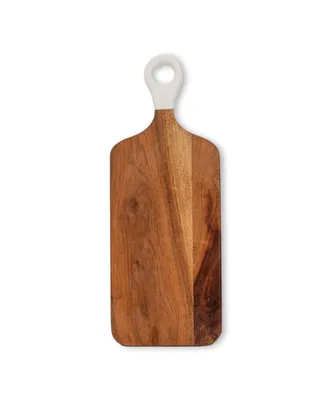 Jeanne Fitz Wood Plus White Collection Acacia Wood Rectangle Charcuterie Board