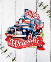 Designocracy Holiday Wooden Door Decor Welcome Sign United We Stand G. DeBrekht