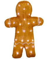 Northlight 16" Light Emitting Diode (Led) Lighted Acrylic Gingerbread Man with Bow Tie Christmas Decoration