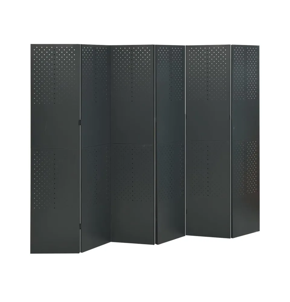 vidaXL 6-Panel Room Divider Anthracite 94.5"x70.9" Steel