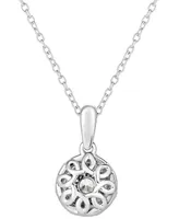 TruMiracle Diamond Halo Pendant Necklace (1/2 ct. t.w.) in 14k White Gold