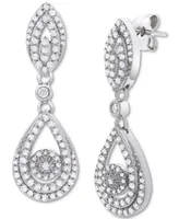 Wrapped in Love Diamond Dangling Drop Earrings in 14k White Gold or 14k Yellow Gold (1 ct. t.w.), Created for Macy's