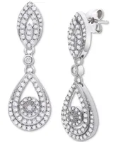 Wrapped Love Diamond Dangling Drop Earrings 14k White Gold or Yellow (1 ct. t.w.), Created for Macy's