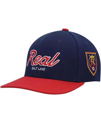 Men's Mitchell & Ness Navy Real Salt Lake Team Script 2.0 Stretch Snapback Hat